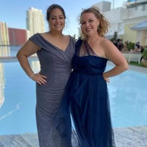 Prom dress. Navy blue. Vera Wang. Size 14.